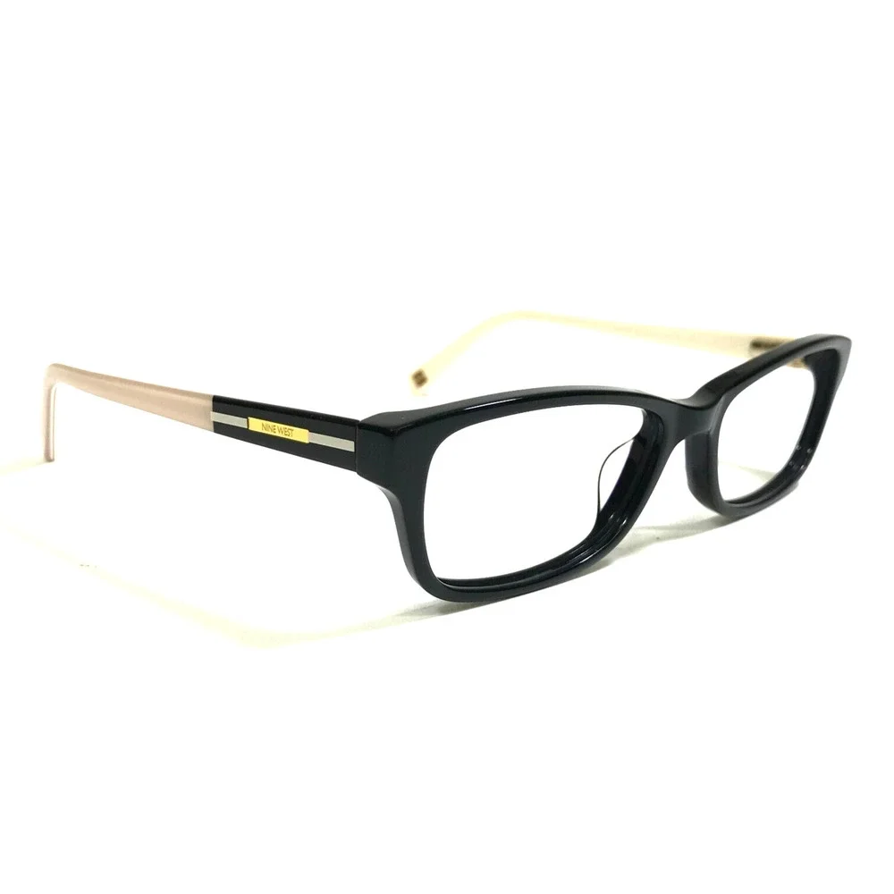 Nine West Eyeglasses Frames NW5134 001 Black Ivory Cat Eye Full Rim 52-16-135 - Picture 2 of 13